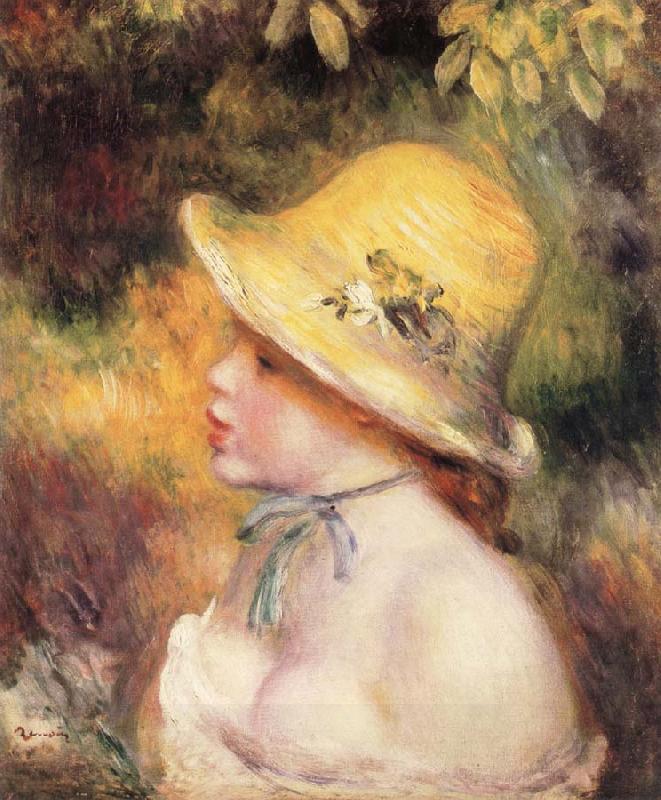 Pierre Renoir Young Girl in a Straw Hat China oil painting art